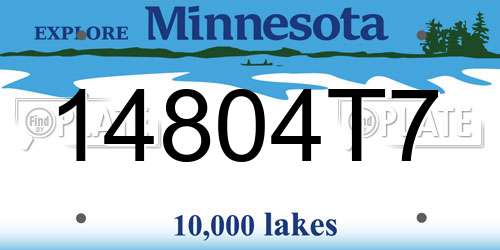 14804T7 Minnesota License Plate