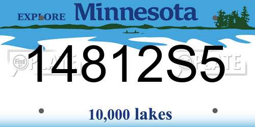 14812S5 Minnesota License Plate