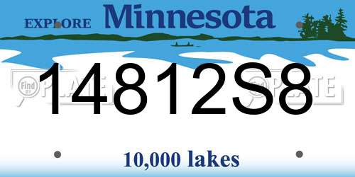 14812S8 Minnesota License Plate