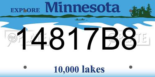 14817B8 Minnesota License Plate