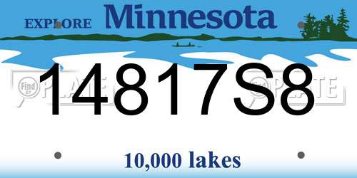 14817S8 Minnesota License Plate