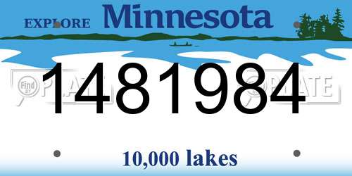 1481984 Minnesota License Plate