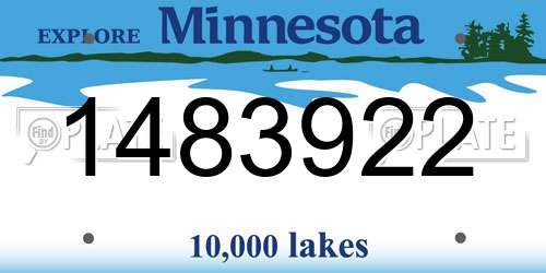 1483922 Minnesota License Plate