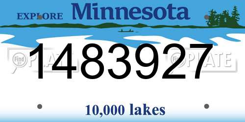 1483927 Minnesota License Plate