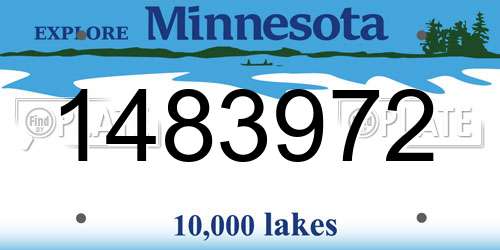 1483972 Minnesota License Plate