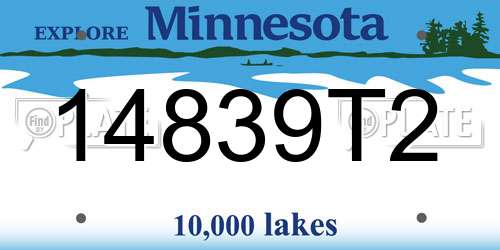 14839T2 Minnesota License Plate