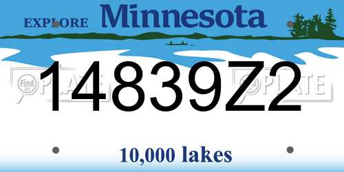 14839Z2 Minnesota License Plate