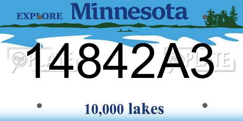 14842A3 Minnesota License Plate
