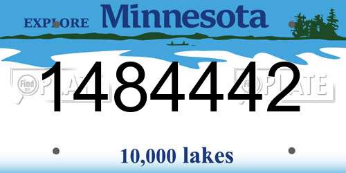 1484442 Minnesota License Plate