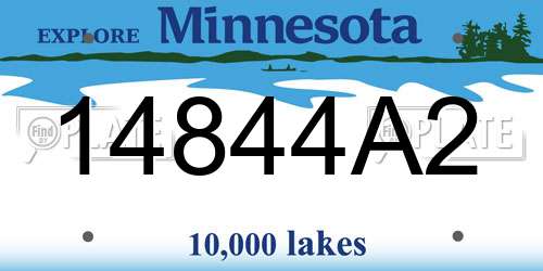 14844A2 Minnesota License Plate