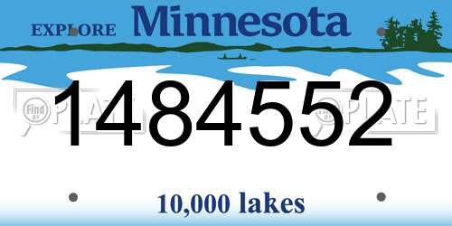 1484552 Minnesota License Plate