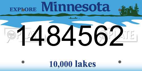 1484562 Minnesota License Plate