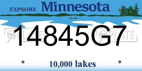 14845G7 Minnesota License Plate