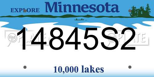 14845S2 Minnesota License Plate