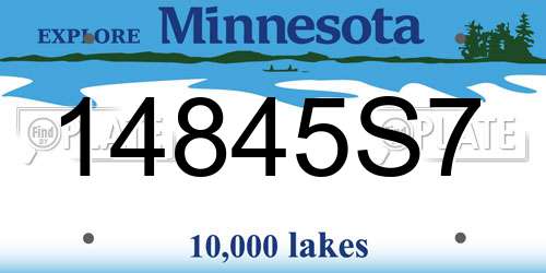 14845S7 Minnesota License Plate
