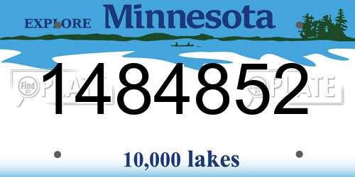 1484852 Minnesota License Plate