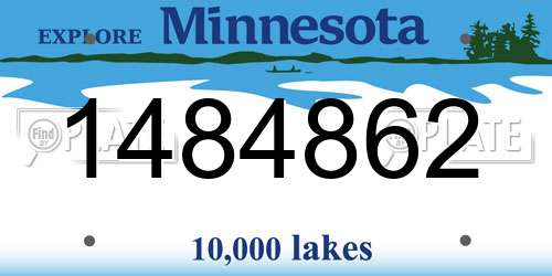 1484862 Minnesota License Plate