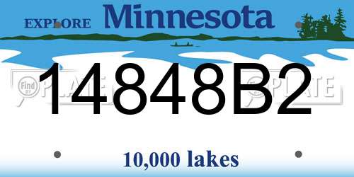 14848B2 Minnesota License Plate
