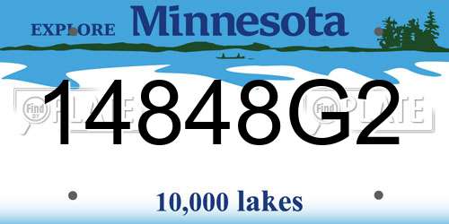 14848G2 Minnesota License Plate