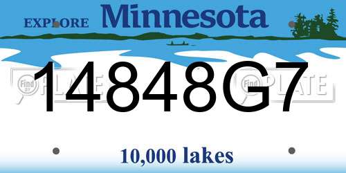 14848G7 Minnesota License Plate