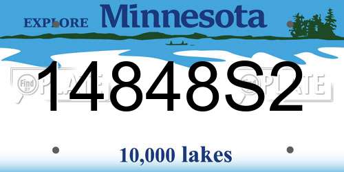 14848S2 Minnesota License Plate