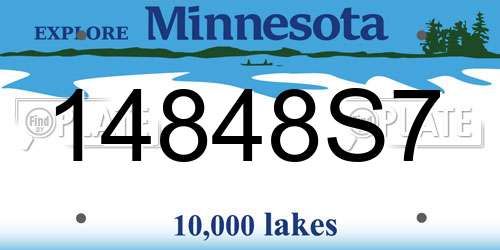 14848S7 Minnesota License Plate
