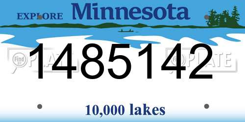 1485142 Minnesota License Plate