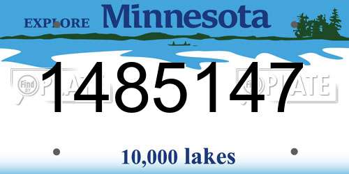 1485147 Minnesota License Plate