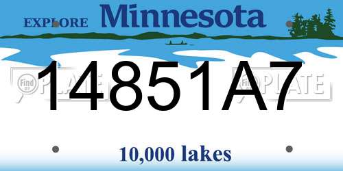 14851A7 Minnesota License Plate
