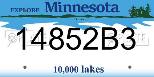 14852B3 Minnesota License Plate