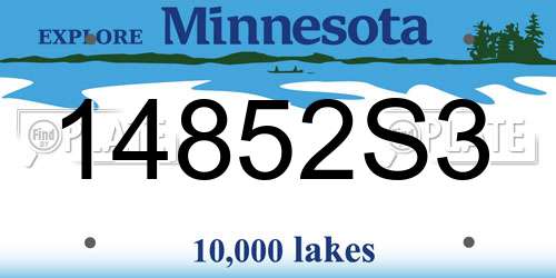 14852S3 Minnesota License Plate