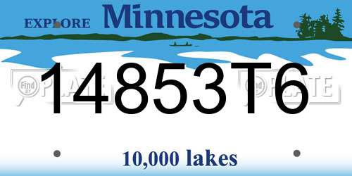 14853T6 Minnesota License Plate