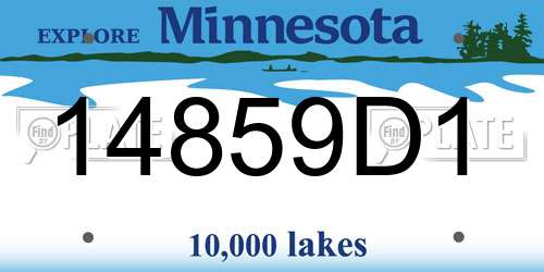 14859D1 Minnesota License Plate