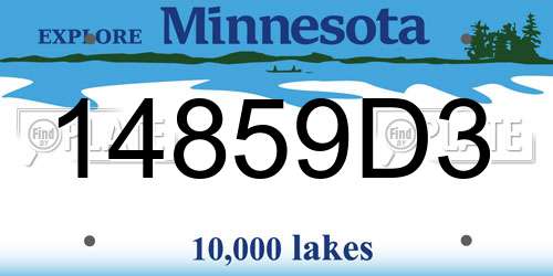 14859D3 Minnesota License Plate