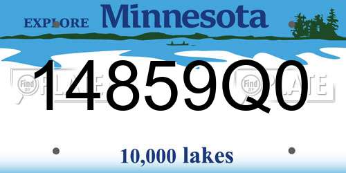 14859Q0 Minnesota License Plate