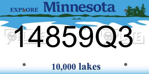 14859Q3 Minnesota License Plate