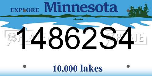 14862S4 Minnesota License Plate