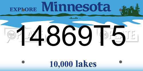 14869T5 Minnesota License Plate