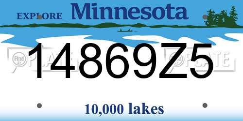 14869Z5 Minnesota License Plate