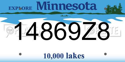 14869Z8 Minnesota License Plate