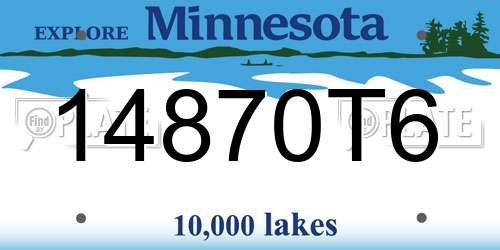14870T6 Minnesota License Plate