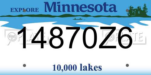 14870Z6 Minnesota License Plate