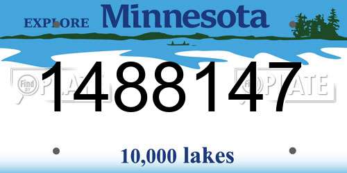 1488147 Minnesota License Plate