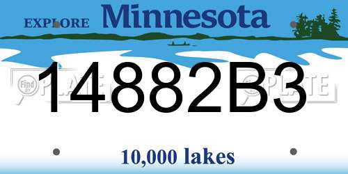 14882B3 Minnesota License Plate