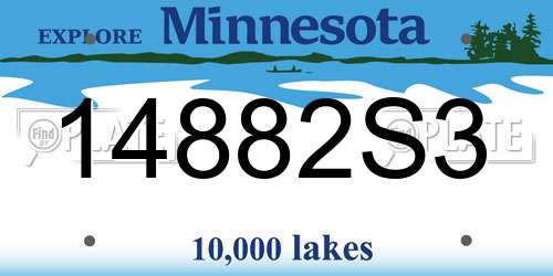 14882S3 Minnesota License Plate