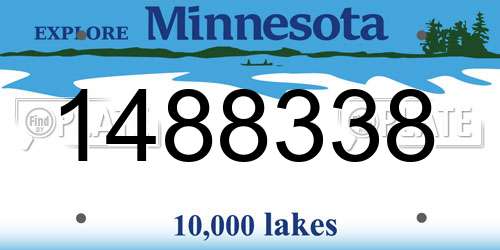 1488338 Minnesota License Plate