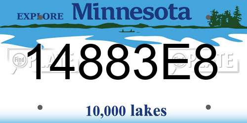 14883E8 Minnesota License Plate