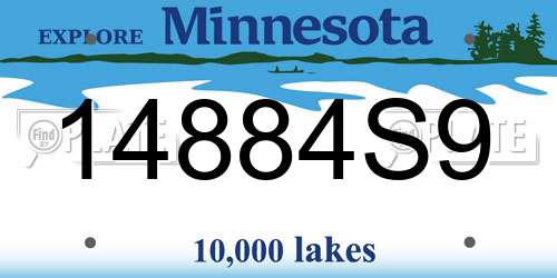 14884S9 Minnesota License Plate