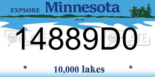14889D0 Minnesota License Plate
