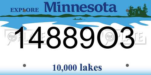 14889O3 Minnesota License Plate